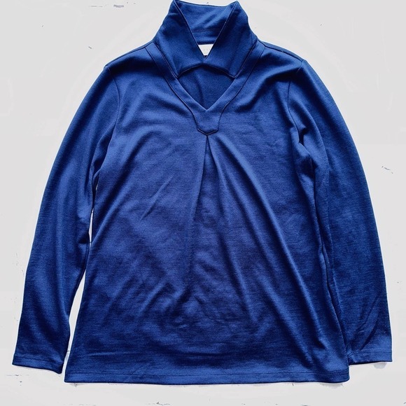 NWOT Women’s Small Denim + Company LS Collared Pullover Shirt - Picture 4 of 7